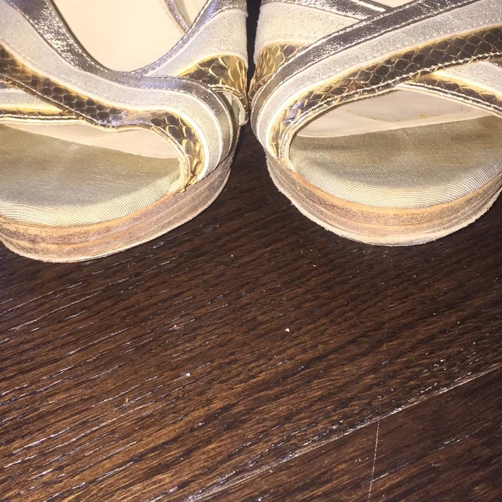 Aldo made in Italy platform metallic 70s shoes